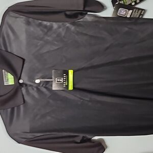 PGA TOUR Pro Series Athletic Fit Black Golf Polo Shirt Size S/P/CH #M-160